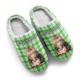 Custom Your Own Personalized Cotton Slippers for Dog Cat Lover Add Any Text Photoes Green Lattice