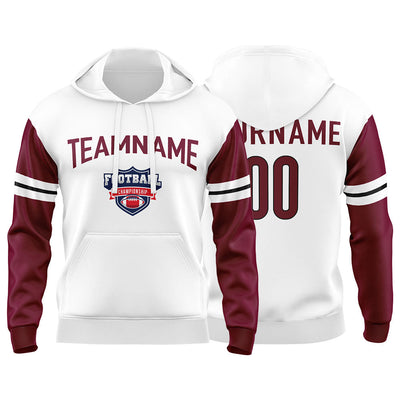 Custom Sweatshirt Hoodie For Men Women Girl Boy Print Your Logo Name Number Burgundy&White&Black enthsush
