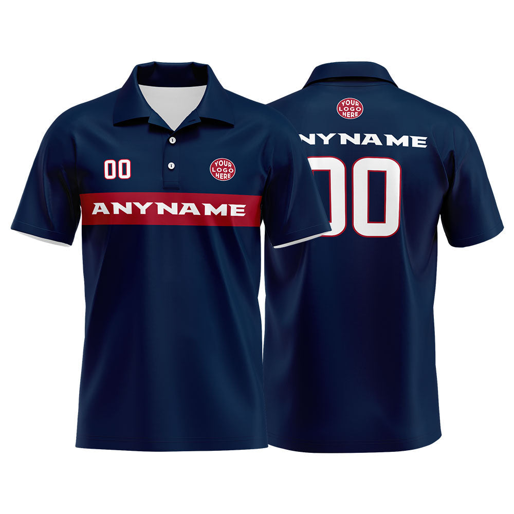 Custom Football Polo Shirts  for Men, Women, and Kids Add Your Unique Logo&Text&Number Houston