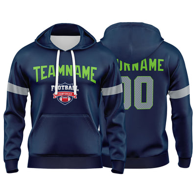 Custom Sweatshirt Hoodie For Men Women Girl Boy Print Your Logo Name Number Navy&Gray&Neon Green enthsush