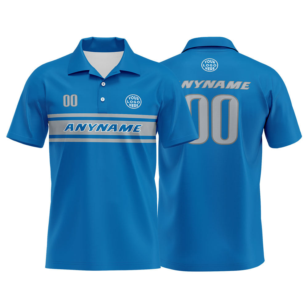 Custom Football Polo Shirts  for Men, Women, and Kids Add Your Unique Logo&Text&Number Detroit enthsush
