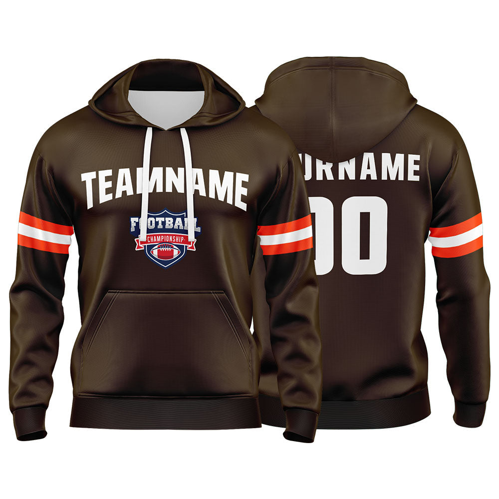 Custom Sweatshirt Hoodie For Men Women Girl Boy Print Your Logo Name Number Brown&White&Orange enthsush