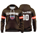 Custom Sweatshirt Hoodie For Men Women Girl Boy Print Your Logo Name Number Brown&White&Orange enthsush