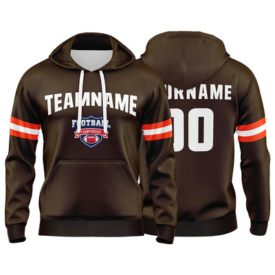 Custom Sweatshirt Hoodie For Men Women Girl Boy Print Your Logo Name Number Brown&White&Orange enthsush