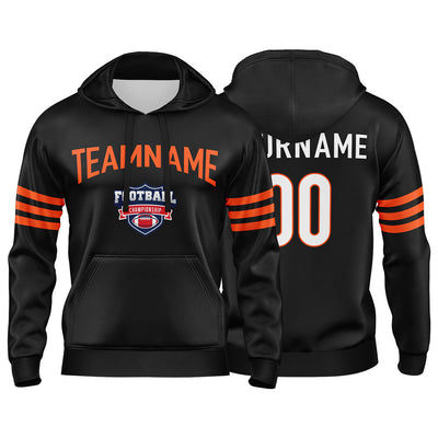 Custom Sweatshirt Hoodie For Men Women Girl Boy Print Your Logo Name Number Black&Orange&White enthsush