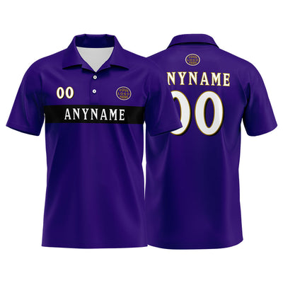 Custom Football Polo Shirts  for Men, Women, and Kids Add Your Unique Logo&Text&Number Baltimore enthsush
