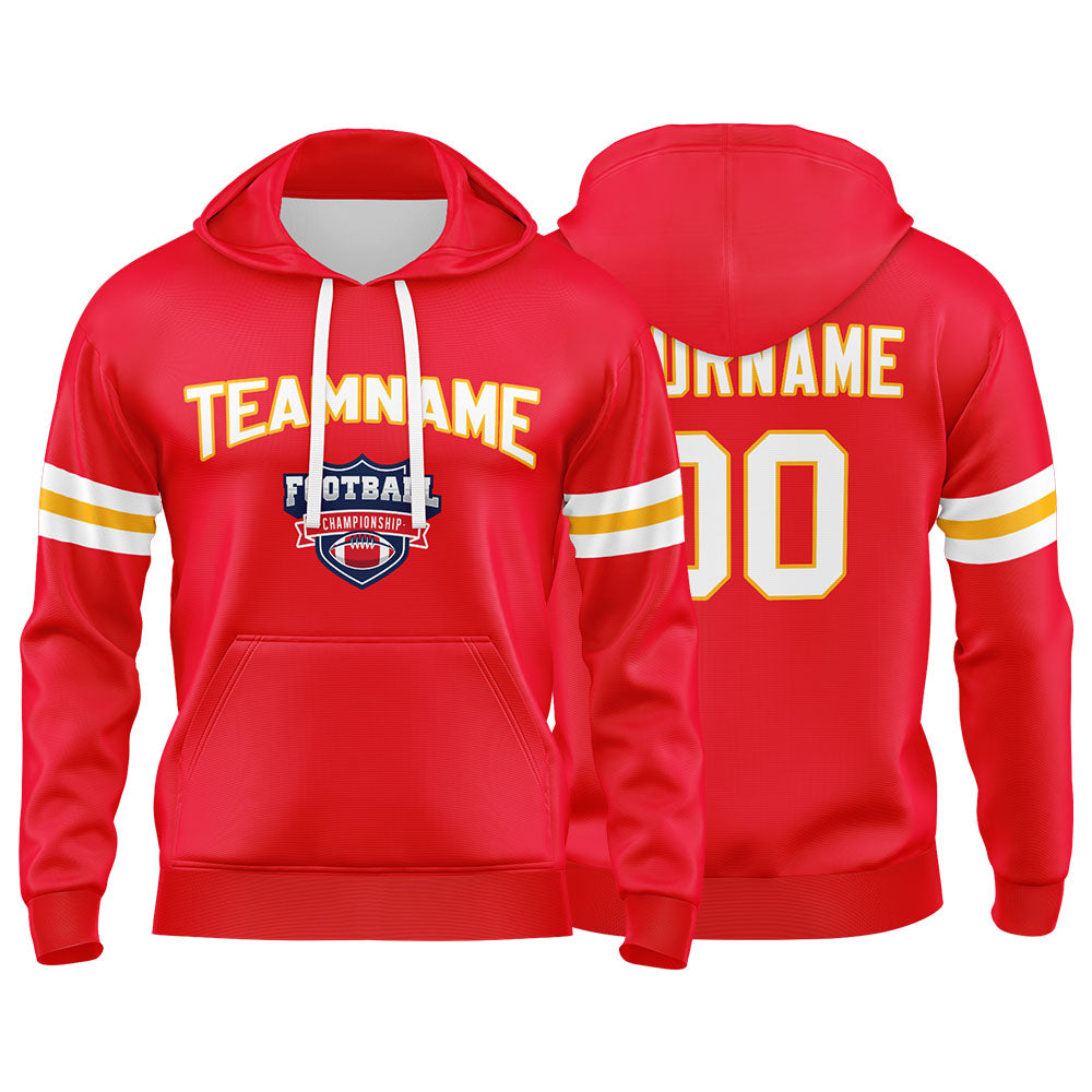 Custom Sweatshirt Hoodie For Men Women Girl Boy Print Your Logo Name Number Red&Yellow&White enthsush