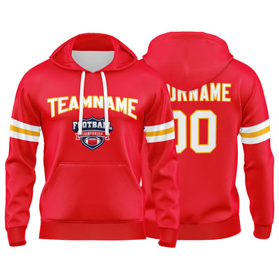 Custom Sweatshirt Hoodie For Men Women Girl Boy Print Your Logo Name Number Red&Yellow&White enthsush