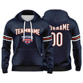 Custom Sweatshirt Hoodie For Men Women Girl Boy Print Your Logo Name Number Navy&White&Orange enthsush