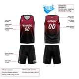 Custom Reversible Basketball Suit for Adults and Kids Personalized Jersey Flaw-Red&Black