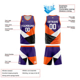 Custom Reversible Basketball Suit for Adults and Kids Personalized Jersey Purple&Orange