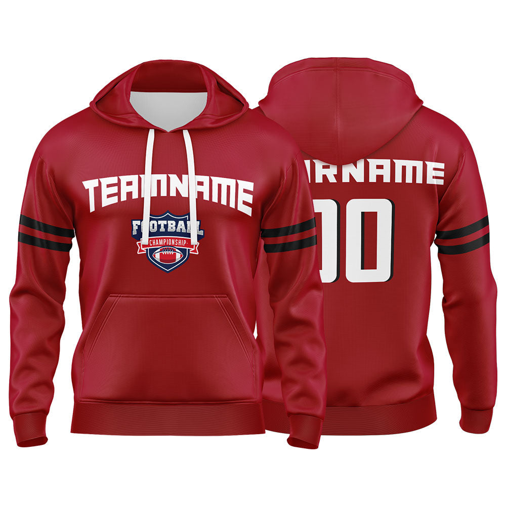 Custom Sweatshirt Hoodie For Men Women Girl Boy Print Your Logo Name Number Red&White-Black enthsush