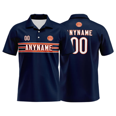 Custom Football Polo Shirts  for Men, Women, and Kids Add Your Unique Logo&Text&Number Chicago enthsush
