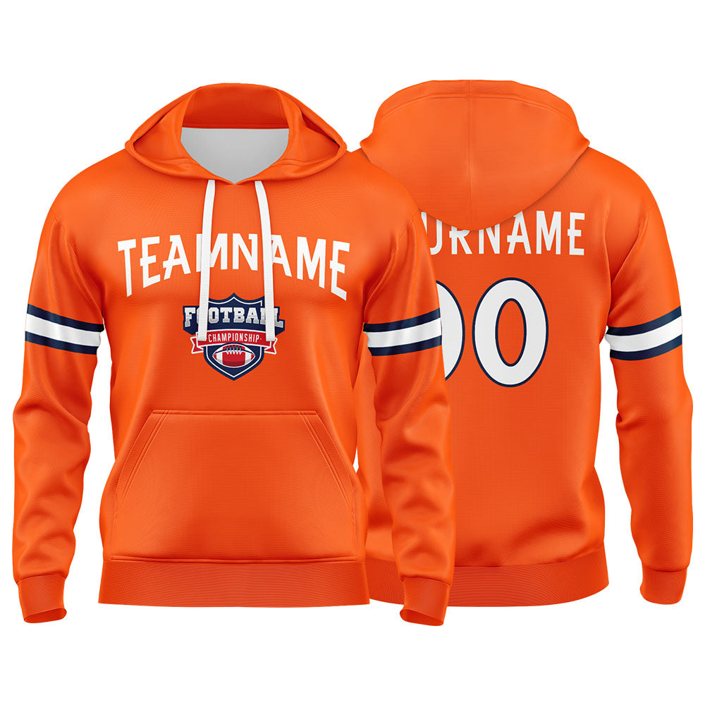 Custom Sweatshirt Hoodie For Men Women Girl Boy Print Your Logo Name Number Orange&White&Navy enthsush