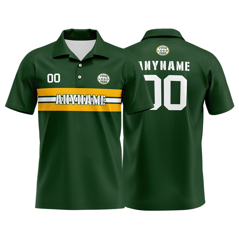 Custom Football Polo Shirts  for Men, Women, and Kids Add Your Unique Logo&Text&Number Green Bay enthsush