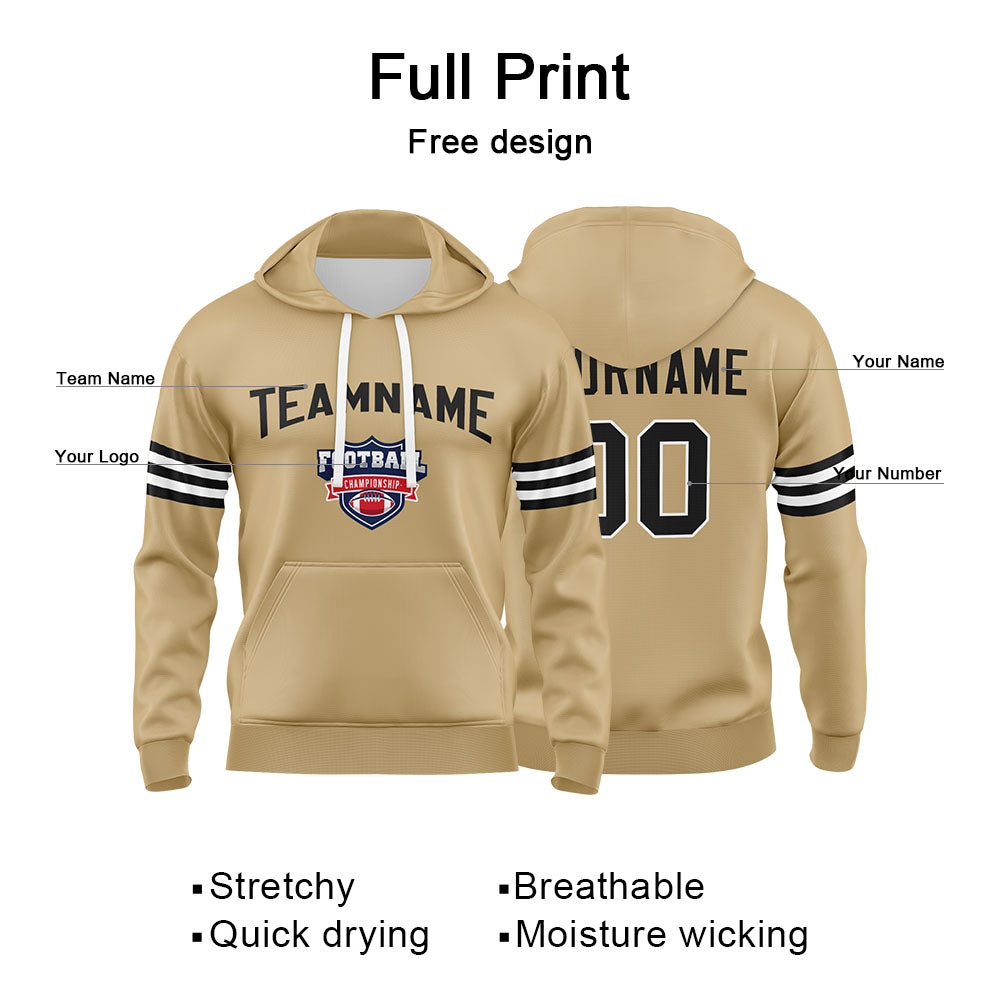 Custom Sweatshirt Hoodie For Men Women Girl Boy Print Your Logo Name Number Gold&Black&White enthsush