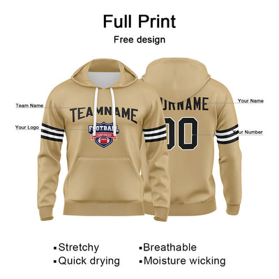Custom Sweatshirt Hoodie For Men Women Girl Boy Print Your Logo Name Number Gold&Black&White enthsush