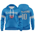 Custom Sweatshirt Hoodie For Men Women Girl Boy Print Your Logo Name Number Blue&Gray enthsush