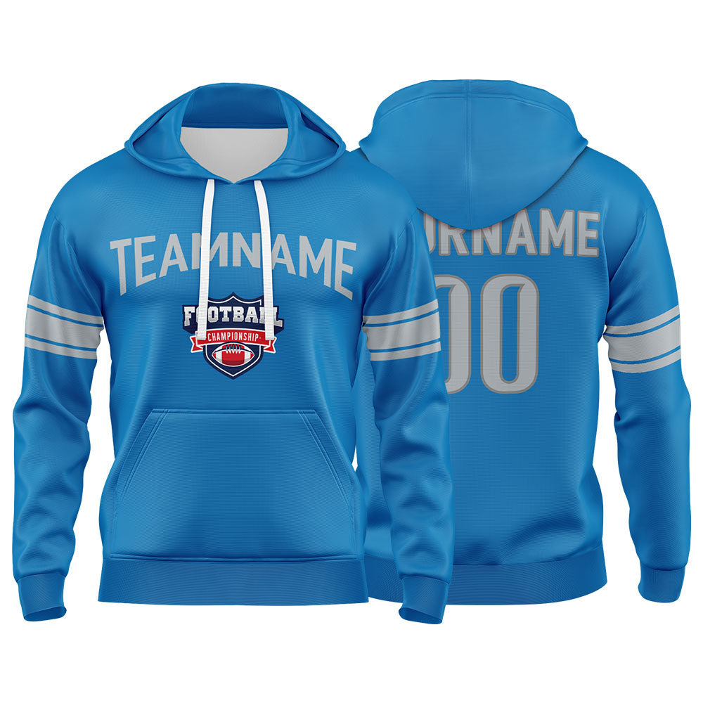 Custom Sweatshirt Hoodie For Men Women Girl Boy Print Your Logo Name Number Blue&Gray enthsush