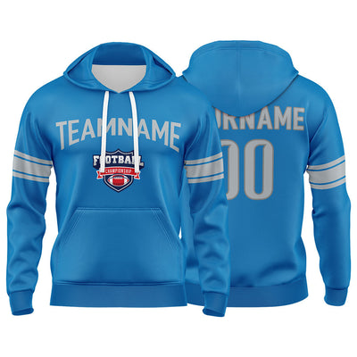 Custom Sweatshirt Hoodie For Men Women Girl Boy Print Your Logo Name Number Blue&Gray enthsush