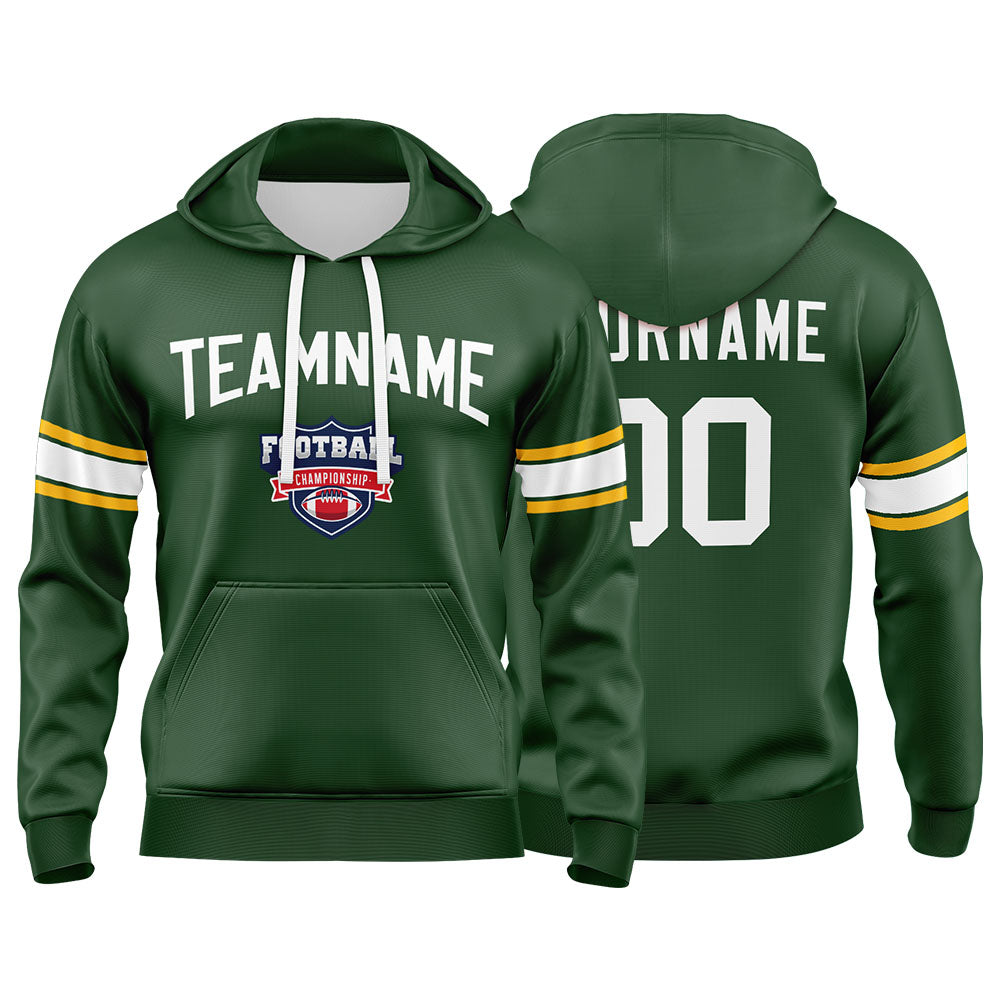 Custom Sweatshirt Hoodie For Men Women Girl Boy Print Your Logo Name Number Green&White&Yellow enthsush