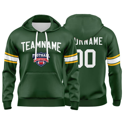Custom Sweatshirt Hoodie For Men Women Girl Boy Print Your Logo Name Number Green&White&Yellow enthsush