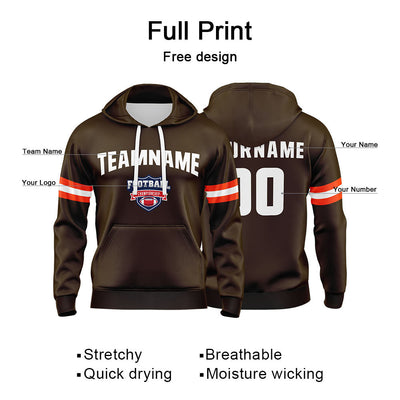 Custom Sweatshirt Hoodie For Men Women Girl Boy Print Your Logo Name Number Brown&White&Orange enthsush