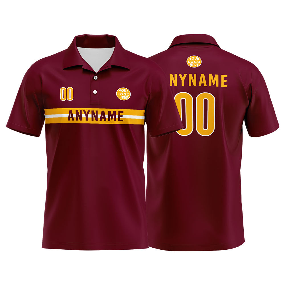 Custom Football Polo Shirts  for Men, Women, and Kids Add Your Unique Logo&Text&Number Washington enthsush