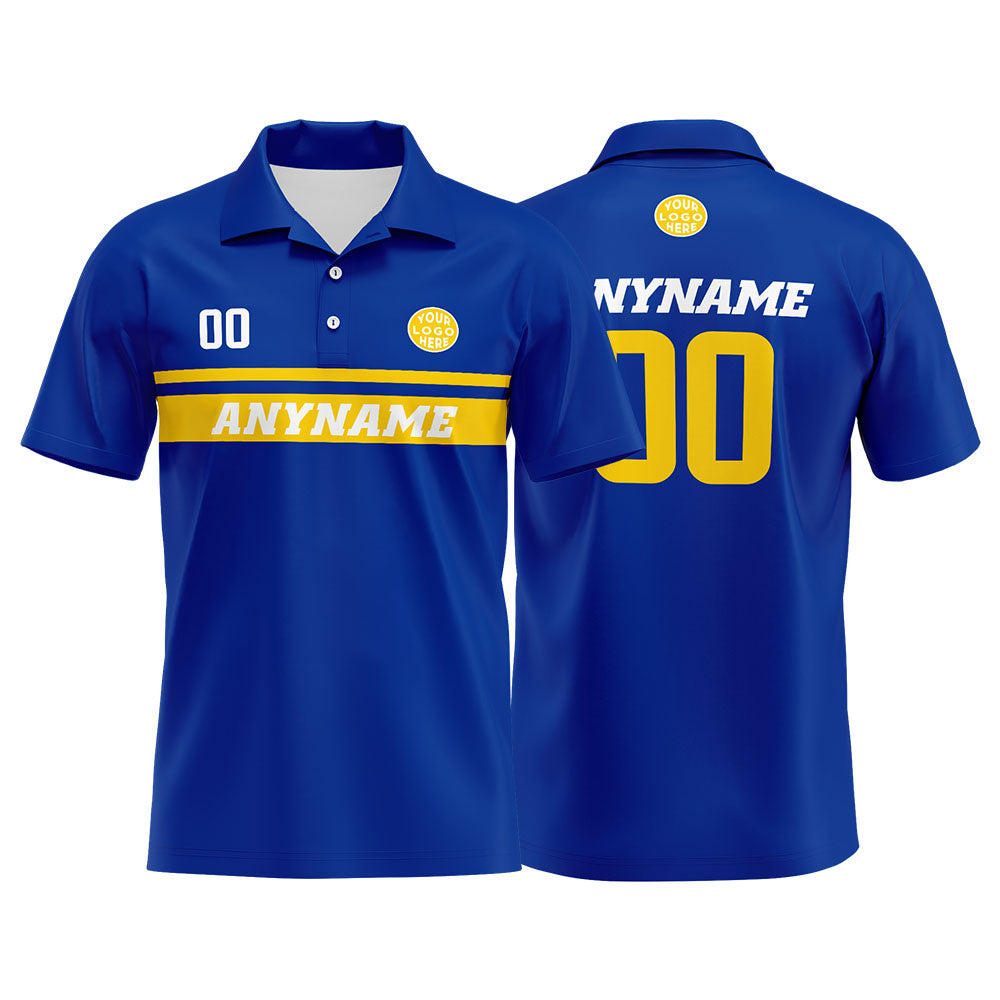 Custom Football Polo Shirts  for Men, Women, and Kids Add Your Unique Logo&Text&Number Los Angeles enthsush