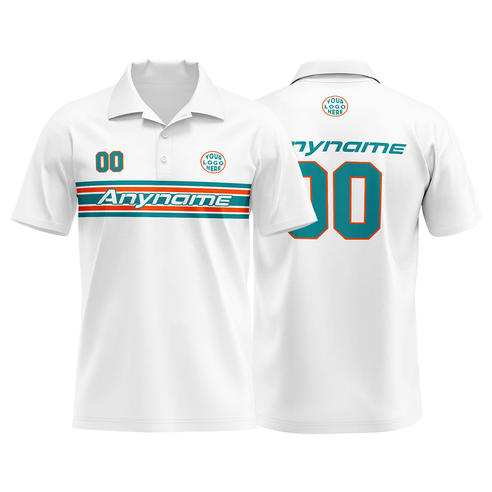 Custom Football Polo Shirts  for Men, Women, and Kids Add Your Unique Logo&Text&Number Miami enthsush