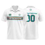 Custom Football Polo Shirts  for Men, Women, and Kids Add Your Unique Logo&Text&Number Miami