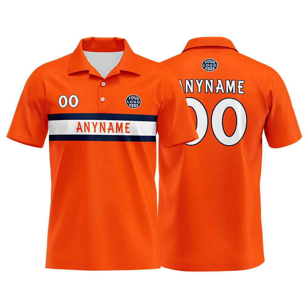 Custom Football Polo Shirts  for Men, Women, and Kids Add Your Unique Logo&Text&Number Denver enthsush