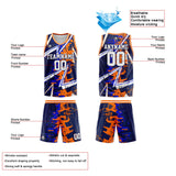 Custom Reversible Basketball Suit for Adults and Kids Personalized Jersey Royal&Orange