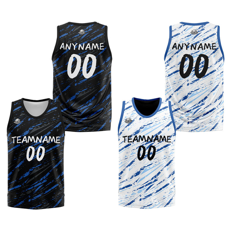 Custom Reversible Basketball Suit for Adults and Kids Personalized Jersey Damage-Blue