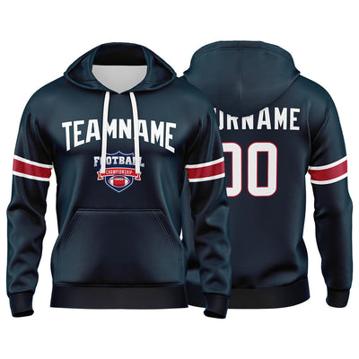 Custom Sweatshirt Hoodie For Men Women Girl Boy Print Your Logo Name Number Navy&White&Red enthsush