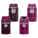 Custom Reversible Basketball Suit for Adults and Kids Personalized Jersey Black&Pink