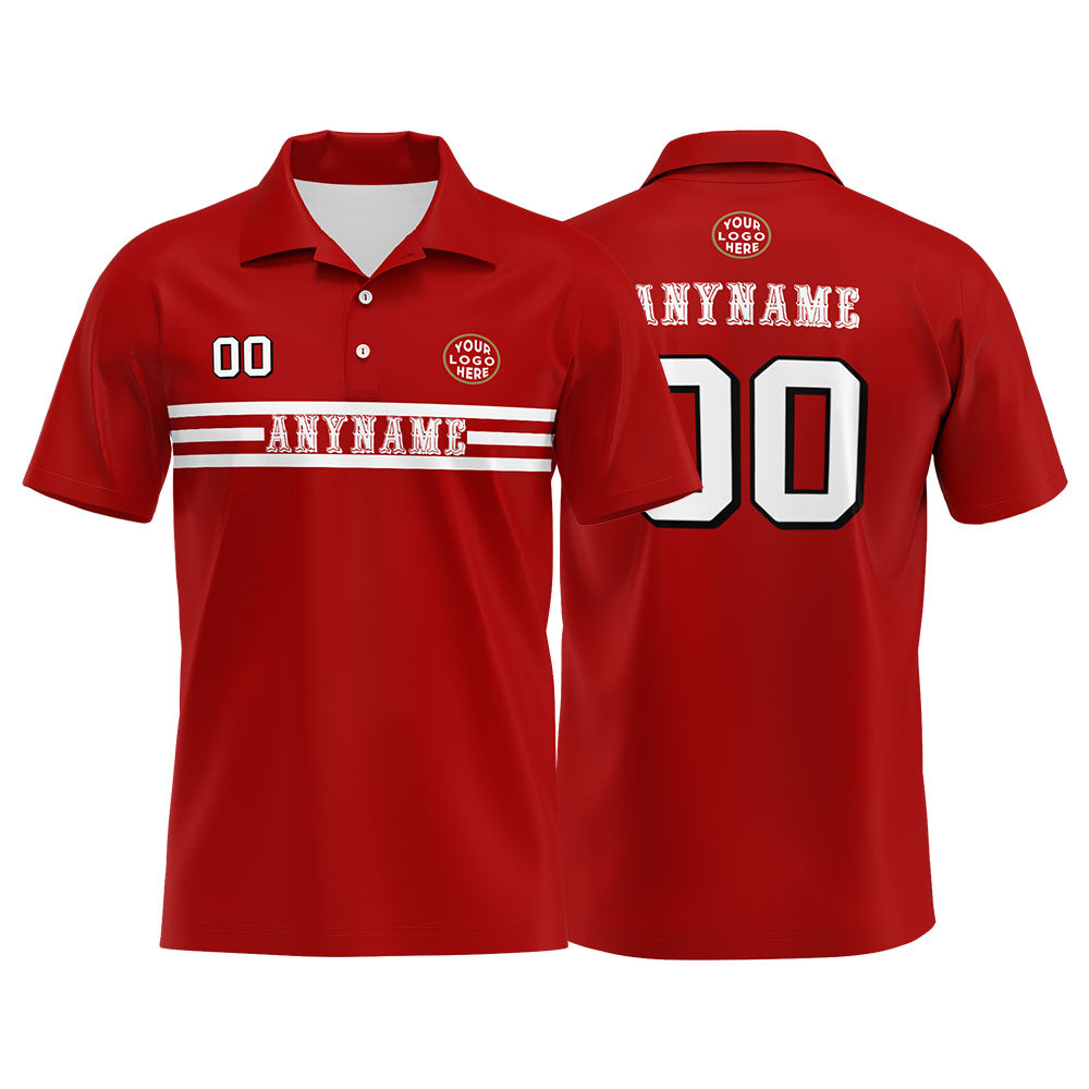 Custom Football Polo Shirts  for Men, Women, and Kids Add Your Unique Logo&Text&Number San Francisco enthsush