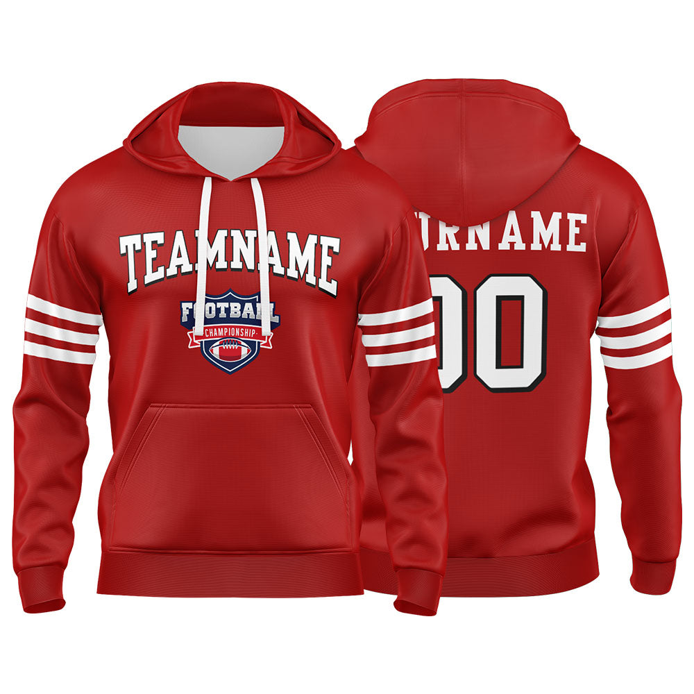 Custom Sweatshirt Hoodie For Men Women Girl Boy Print Your Logo Name Number Red&White&Black enthsush