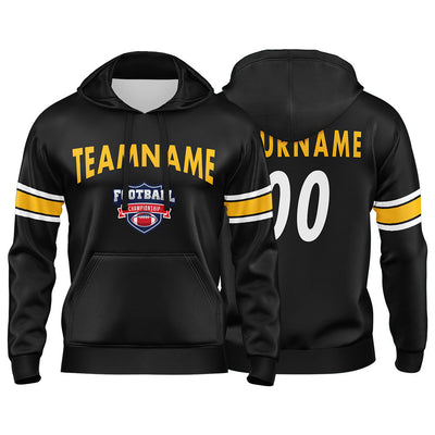 Custom Sweatshirt Hoodie For Men Women Girl Boy Print Your Logo Name Number Black&Yellow&White enthsush