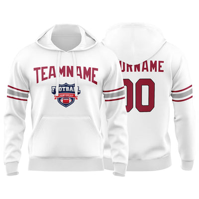 Custom Sweatshirt Hoodie For Men Women Girl Boy Print Your Logo Name Number White&Burgundy&Gray enthsush