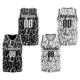 Custom Reversible Basketball Suit for Adults and Kids Personalized Jersey Black&White