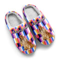 Custom Your Own Personalized Cotton Slippers for Dog Cat Lover Add Any Text Photoes Pink&Purple enthsush