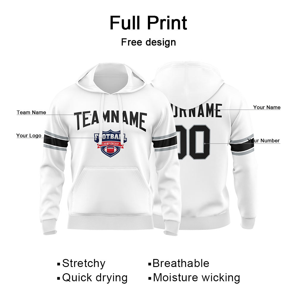 Custom Sweatshirt Hoodie For Men Women Girl Boy Print Your Logo Name Number White&Black&Gray enthsush