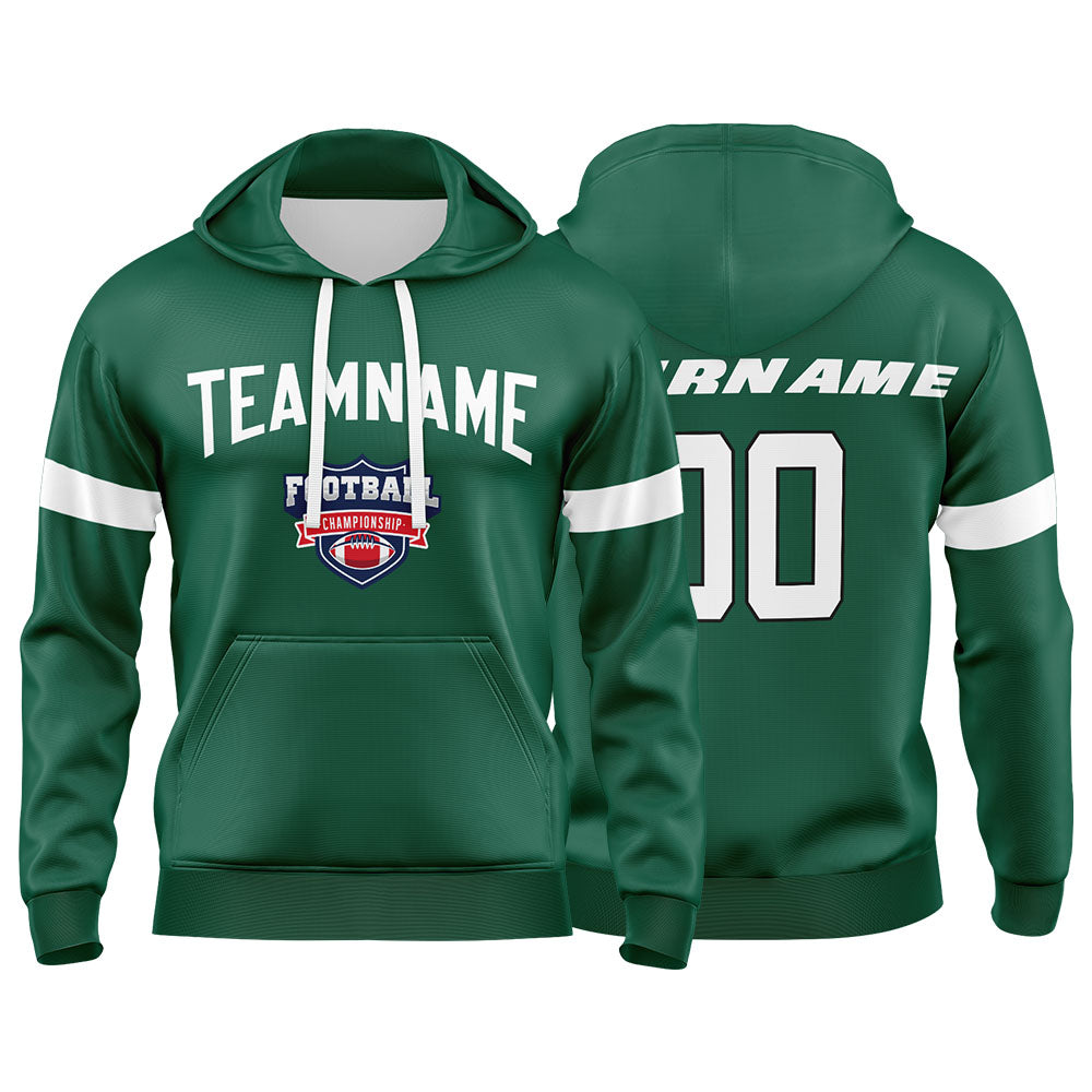 Custom Sweatshirt Hoodie For Men Women Girl Boy Print Your Logo Name Number Green&White&Black enthsush