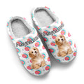 Custom Your Own Personalized Cotton Slippers for Dog Cat Lover Add Any Text Photoes White&Pink&Teal enthsush