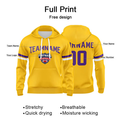 Custom Sweatshirt Hoodie For Men Women Girl Boy Print Your Logo Name Number Yellow&Purple&White enthsush