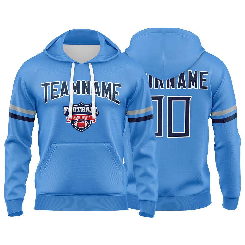 Custom Sweatshirt Hoodie For Men Women Girl Boy Print Your Logo Name Number Light Blue&Navy&Gray enthsush