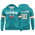 Custom Sweatshirt Hoodie For Men Women Girl Boy Print Your Logo Name Number Aqua&Orange&White enthsush
