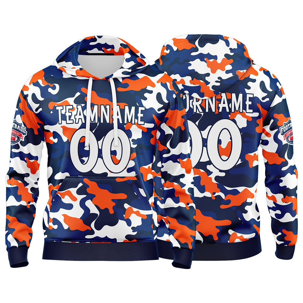 Custom Sweatshirt Hoodie For Men Women Girl Boy Print Your Logo Name Number Orange&Navy enthsush