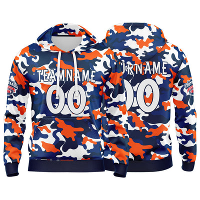 Custom Sweatshirt Hoodie For Men Women Girl Boy Print Your Logo Name Number Orange&Navy enthsush